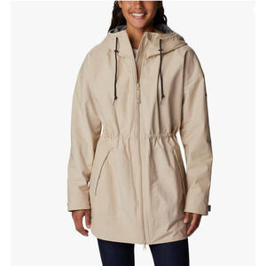 Columbia Sage Lake Lightweight Anorak Lined Long Jacket Ancient Fossil Size L